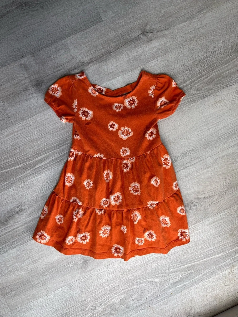 Carter's Orange Floral Tiered Dress